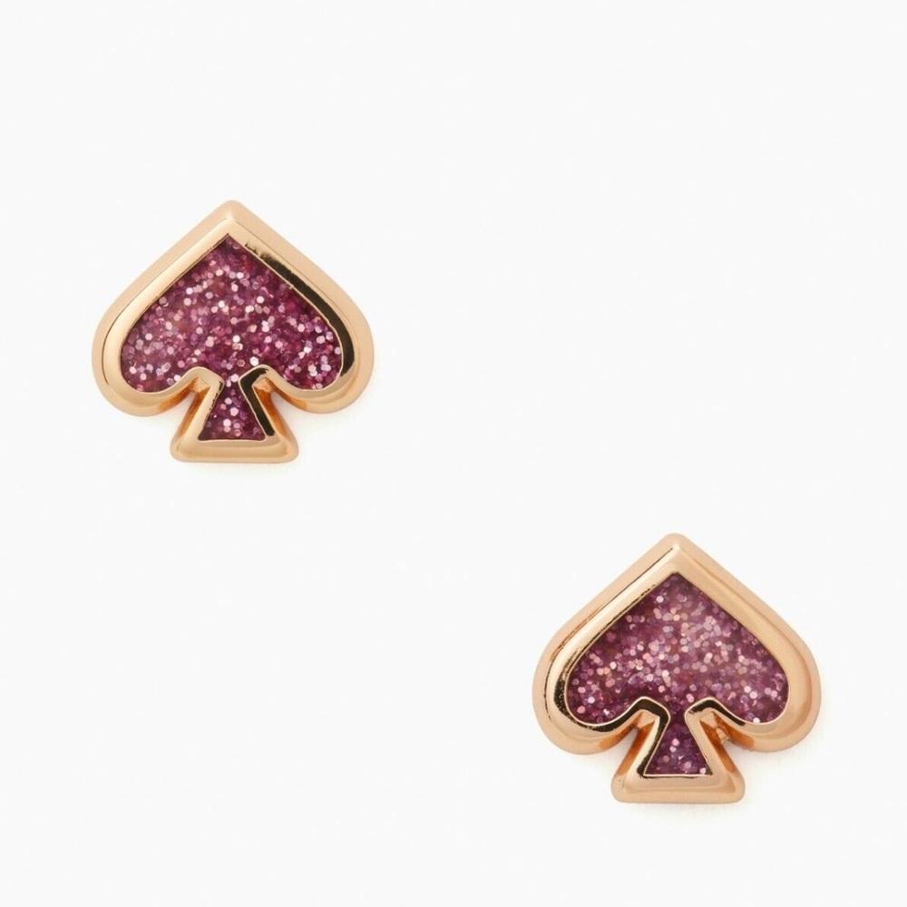 Authentic Kate Spade – Everyday Spade stud earrings – Rose Gold Sparkle